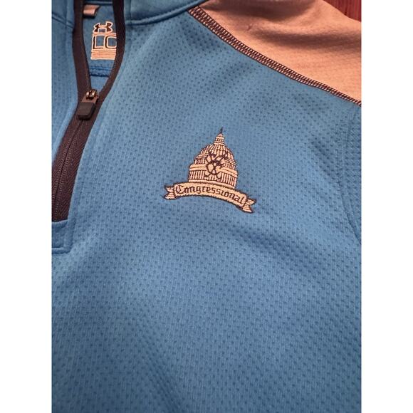 Congressional country club Performance Quarter Zip Pull Over Blue Size 6 Golf - Picture 4 of 11